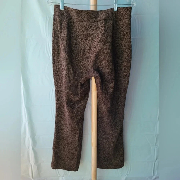 Tribal Stretch Pants Brown  Gold Patterns Leggings Size 8 - Picture 3 of 6